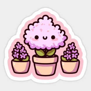 Cute Hyacinth Flower Bloom in a Pot | Kawaii Potted House Plant | Kawaii Floral Sticker